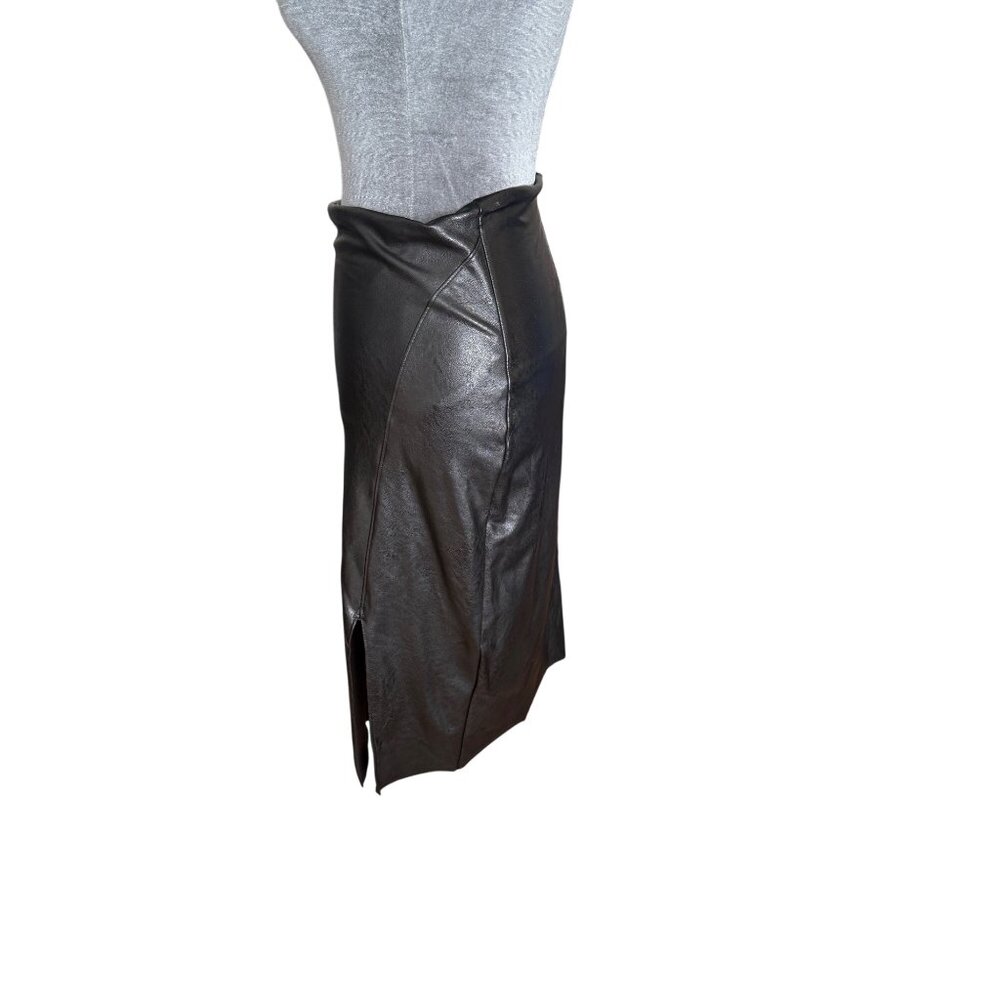 Commando Womens Faux Leather Pencil Skirt Black Size M - Picture 3 of 5